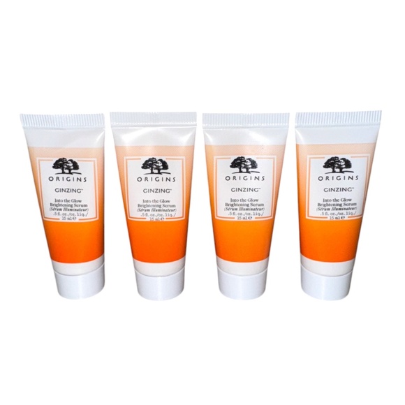 NWT Origins Ginzing Into the Glow Brightening Serum Set of 4 Travel Size 2 Fl Oz - Picture 2 of 6